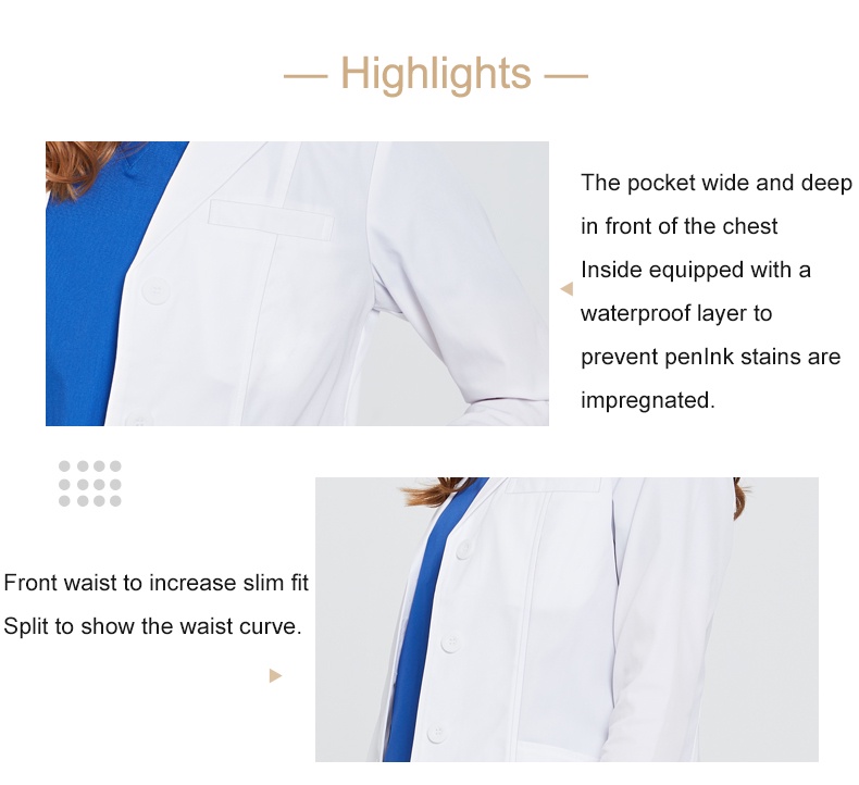 Medical White Doctor Overall Coats 99%Polyester 1%Conductive wire ...