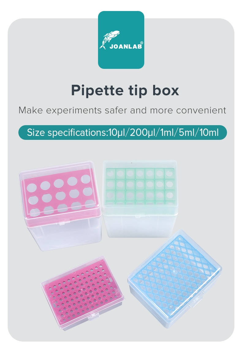 JOANLAB Pipette Tip Box 10ul 200ul 1ml 5ml 10ml Micropipette Plastic ...