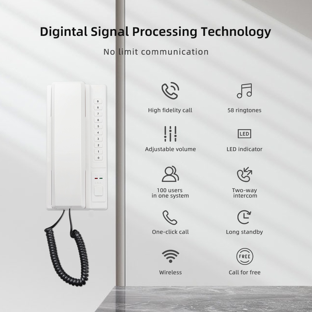 Telephone Intercom, 433Mhz Wireless Intercom System Calling Intercom ...