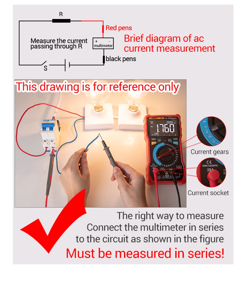 Aneng 683 6000 Counts Profesional Multimeter Ac/Dc Voltage Test Current ...