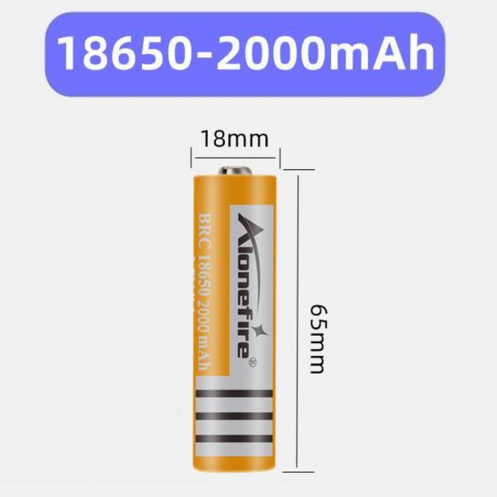 Alonefire Original Rechargeable Battery 18650 Lithium 3.7V 2000MAH Mini ...