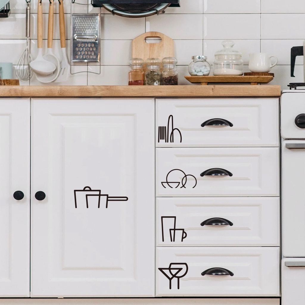 vinyl sticker for kitchen Label sticker kitchen decals decor | Shopee ...