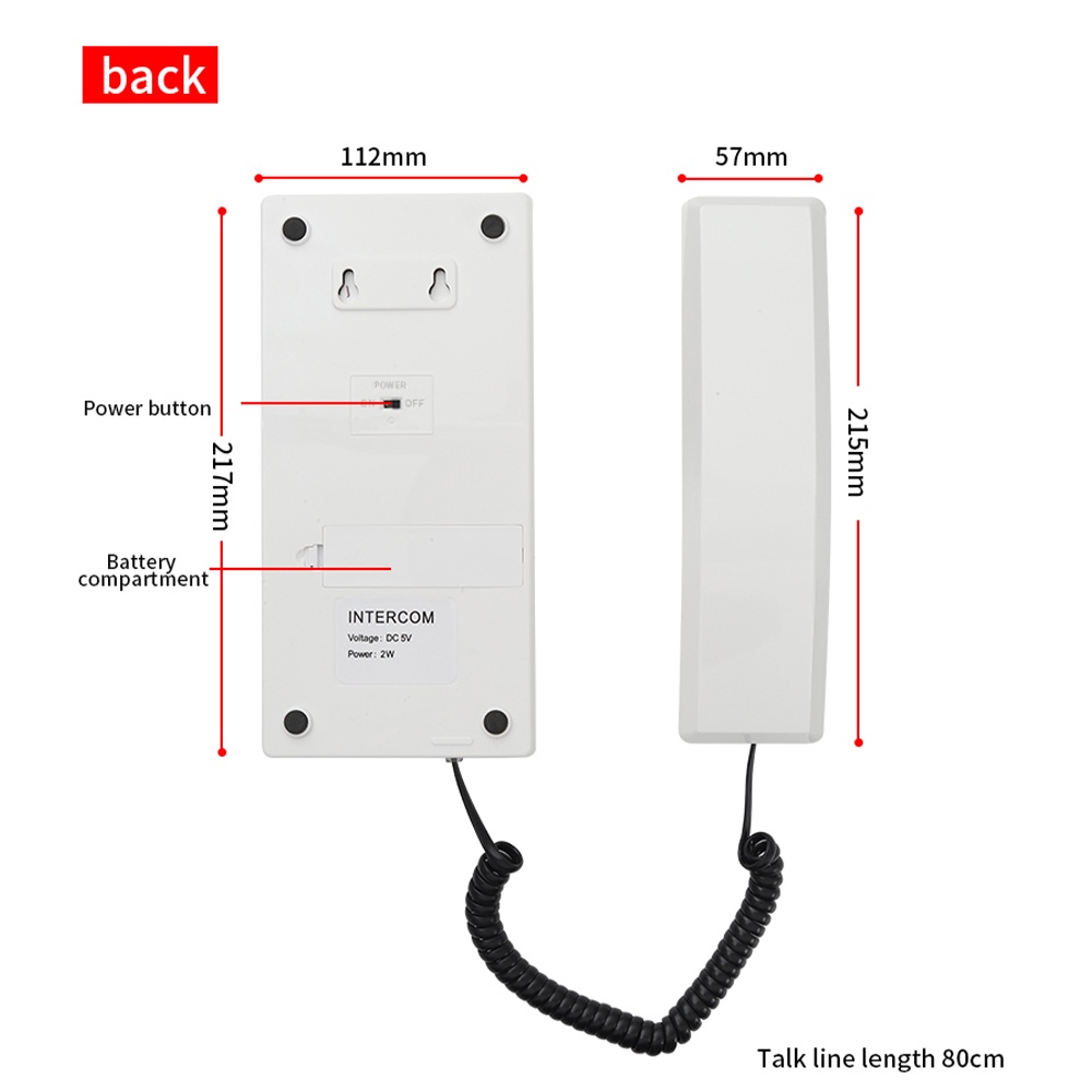 Telephone Intercom, 433Mhz Wireless Intercom System Calling Intercom ...