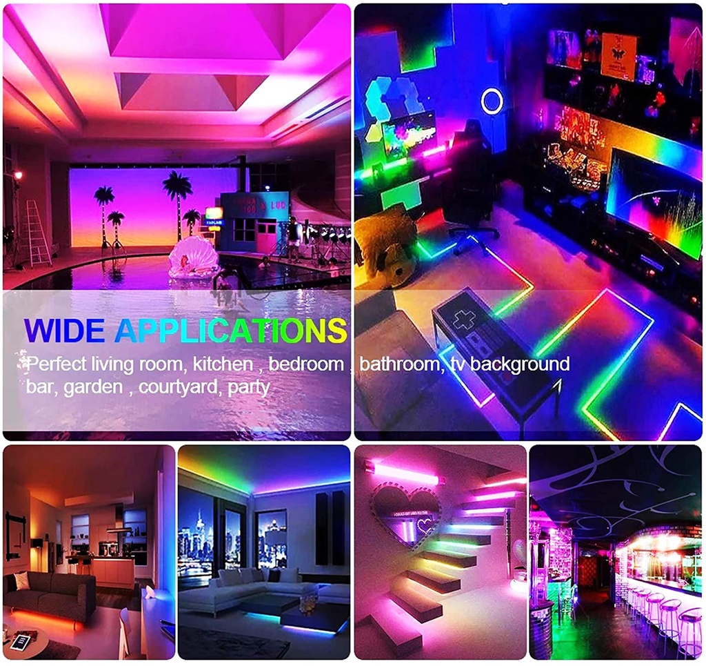 led room light strip RGB IC Rainbow Music Synchronous Voice Control TV ...