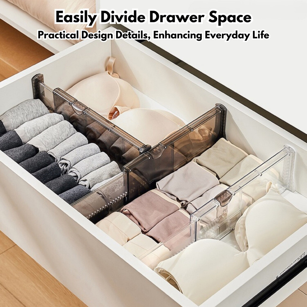 HomePlus ️ Expandable Divider Drawer Storage Box Wardrobe Panel