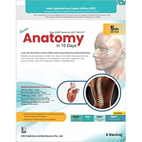 NEW SARP SERIES FOR NEET/INI-CET REVISE ANATOMY IN 15 DAYS 5ED (PB 2023 ...