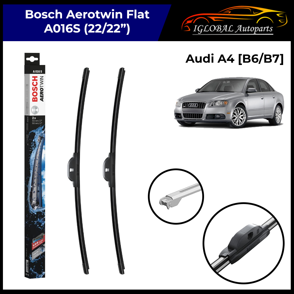 Audi A4 [B6/B7] A016S Bosch Aerotwin Flat Windscreen Wiper Set (22/22