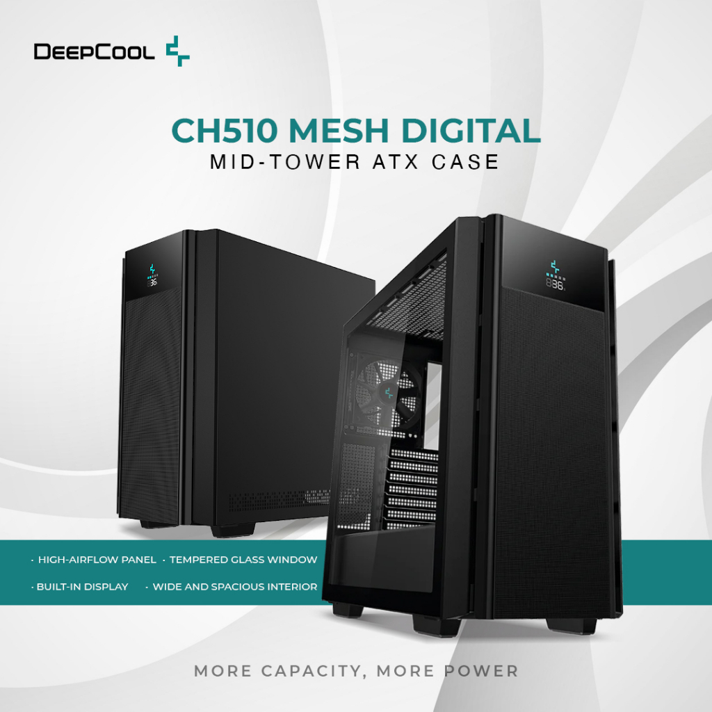 DEEPCOOL CH510 Mesh Digital Mid-Tower ATX Casing - Built-In Display For ...