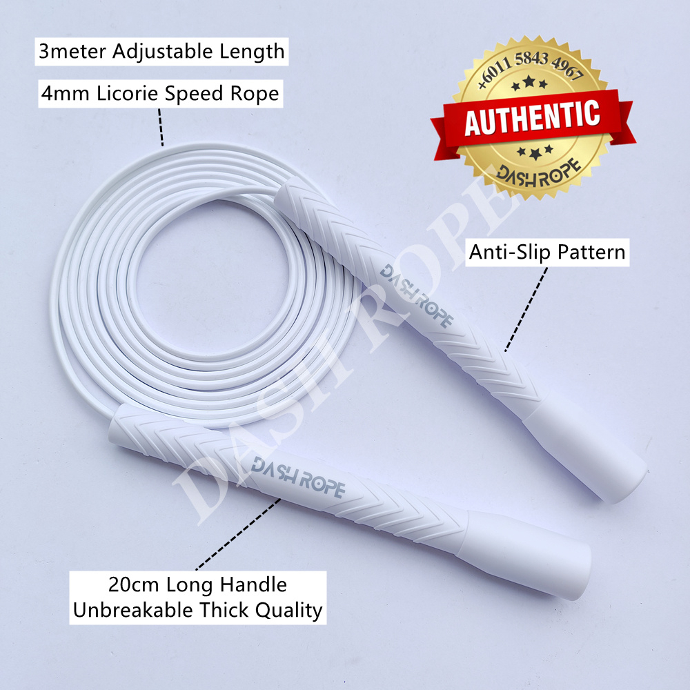 DASHROPE Shuffle 4mm Licorice Jump Rope Long Handle Freestyle Skipping ...