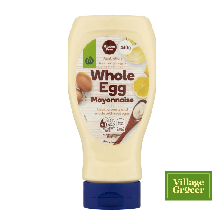 Woolworths Whole Egg Mayonnaise Gluten Free 440g (EXP Jun 2023