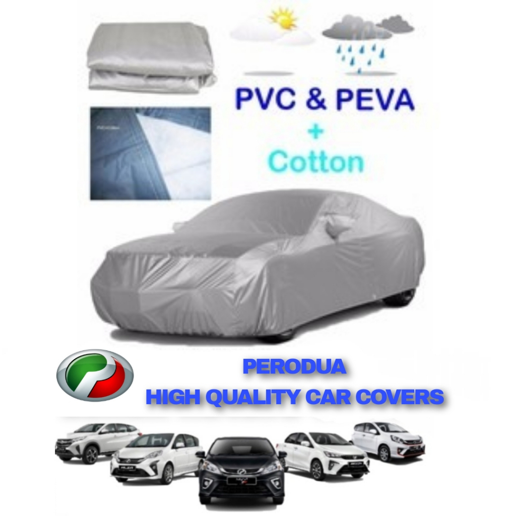 PERODUA High Quality DOUBLE THICKNESS PEVA PVC Car Covers | Shopee ...