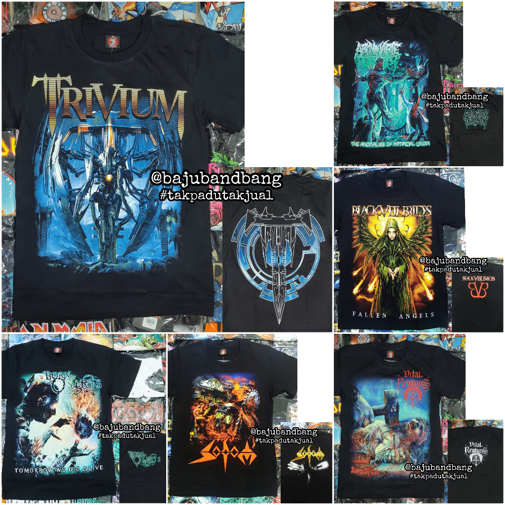 Baju Band Trivium Osiris Vital Sodom Veil Abominable Metal Band Tshirt