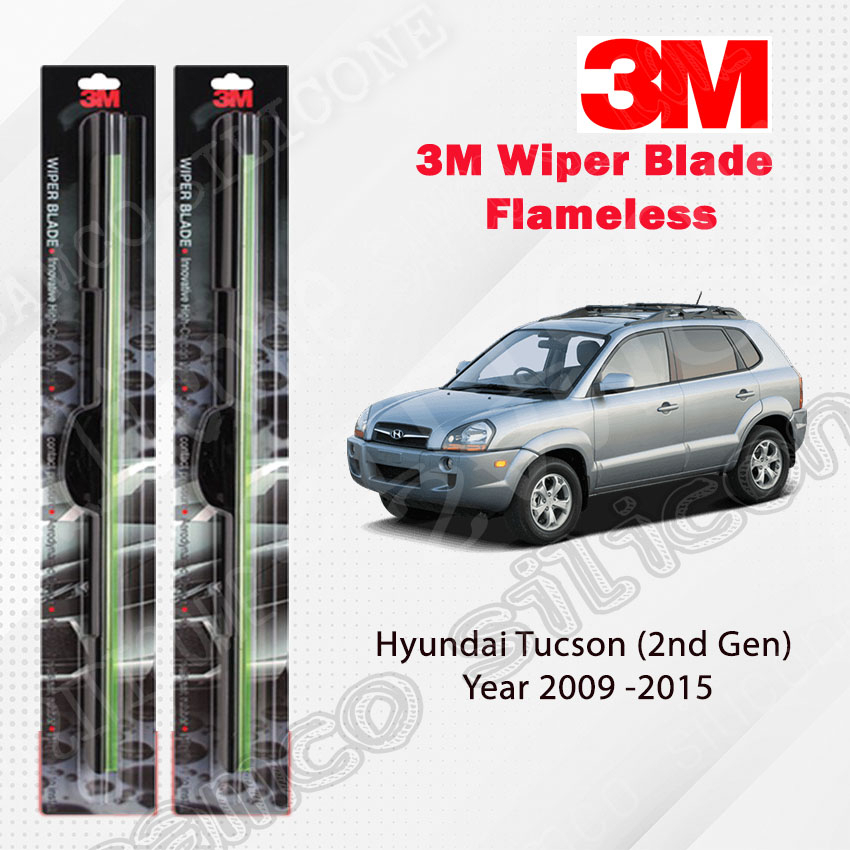 3M Wiper Hyundai Tucson Blades Frameless UV Resistant Rubber Hyundai