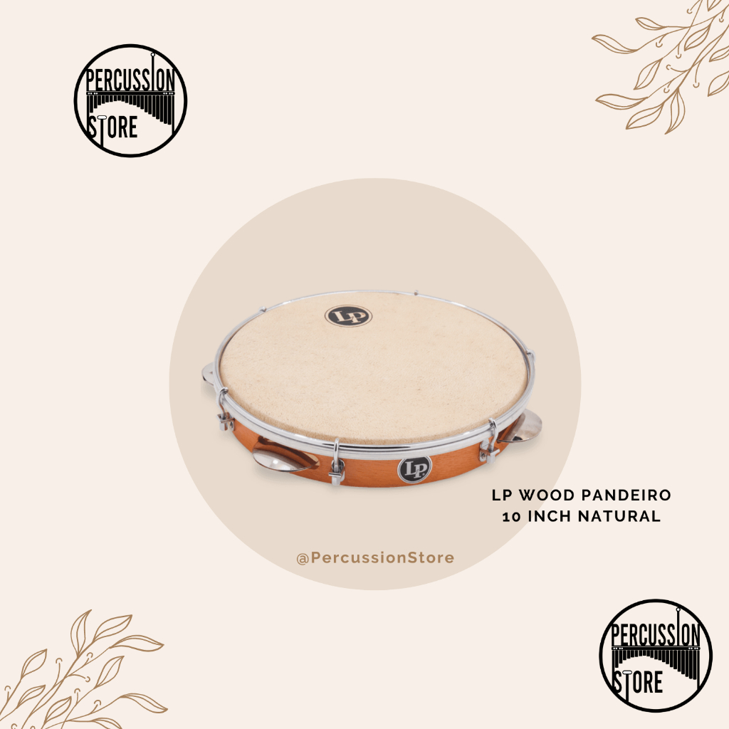 Latin Percussion (LP) 10 Inch Wood Pandeiro Natural HD (LP3010N
