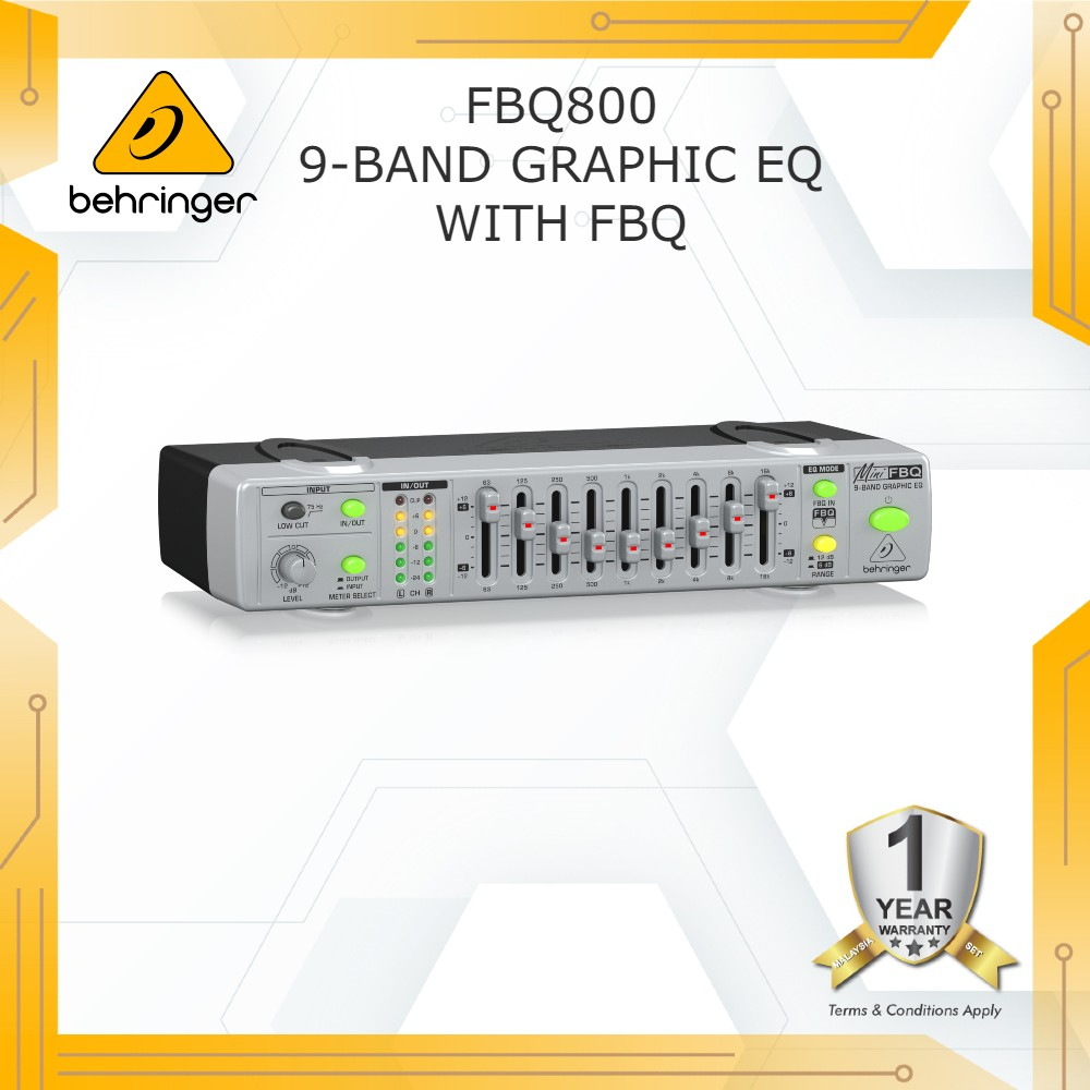 BEHRINGER MINIFBQ FBQ800 9Band Graphic Equalizer with
