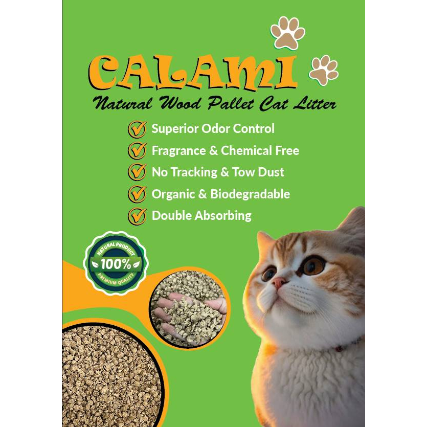 KAYU Calami Natural Cat Litter 10KG Wood Pellet Clumping Cat Sand Cat