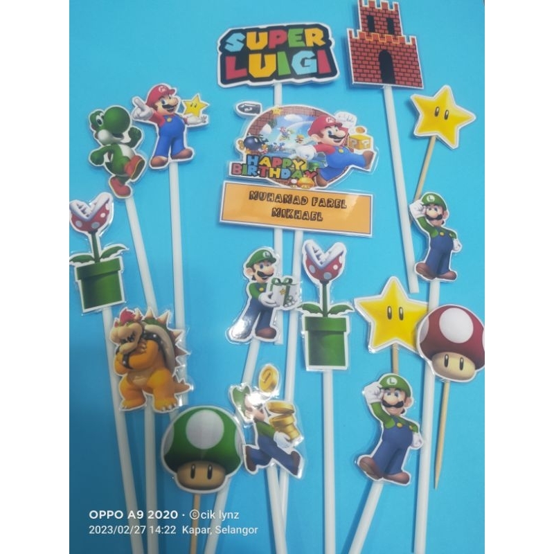TOPPER KEK BIRTHDAY LUIGI MARIO | Shopee Philippines