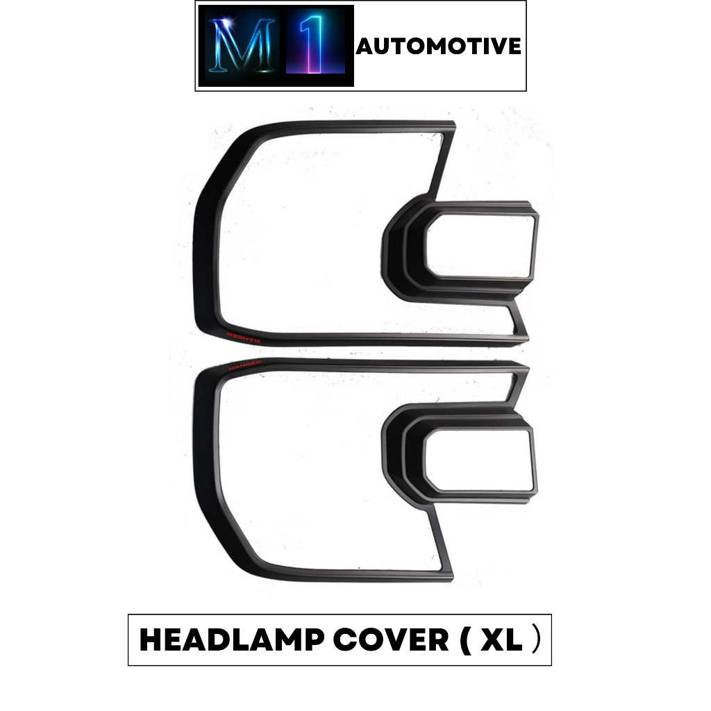 Headlamp Cover Protector For Next-Gen Ford Ranger T9 XL (Matte Black ...
