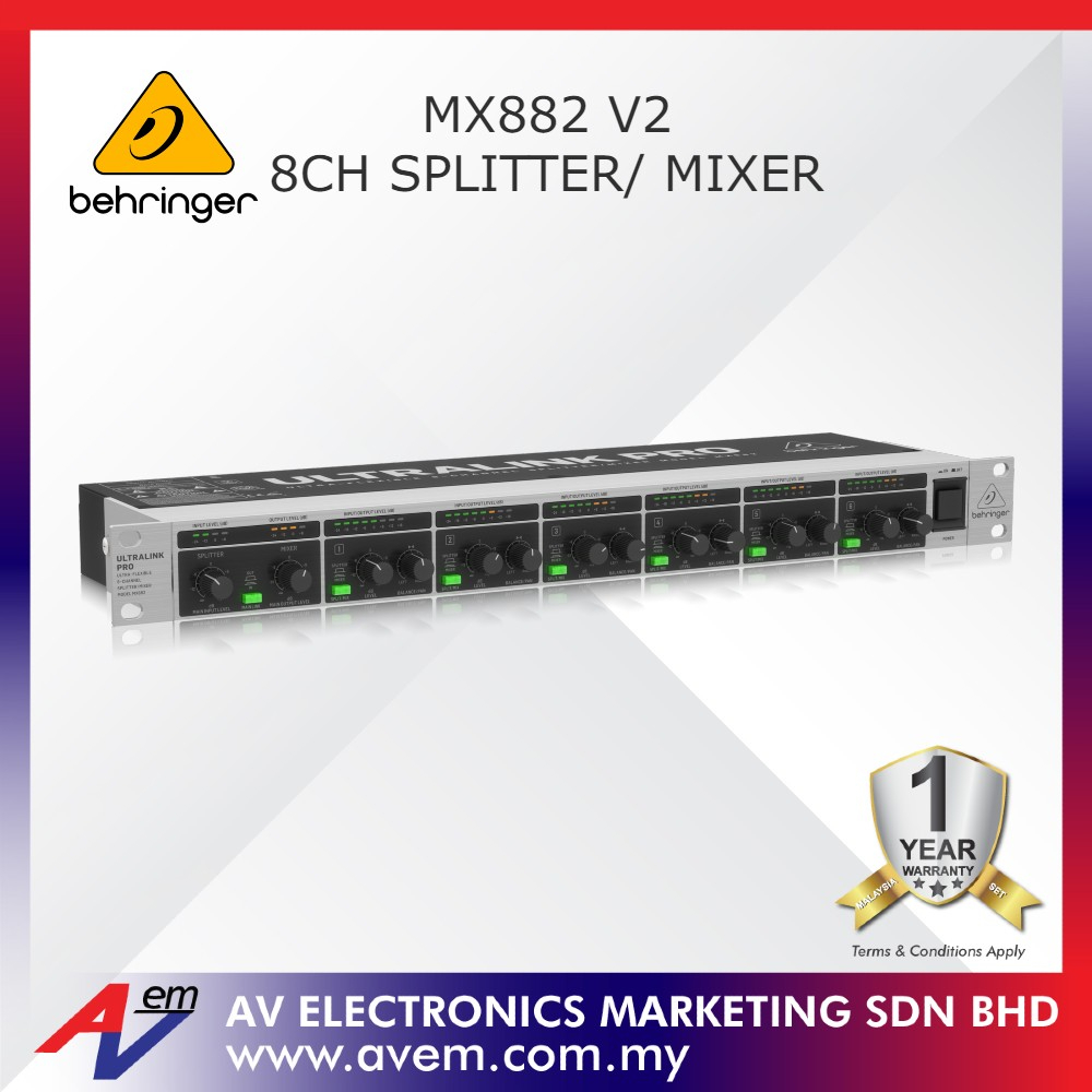 BEHRINGER ULTRALINK PRO MX882 V2 UltraFlexible 8Channel Splitter/Mixer