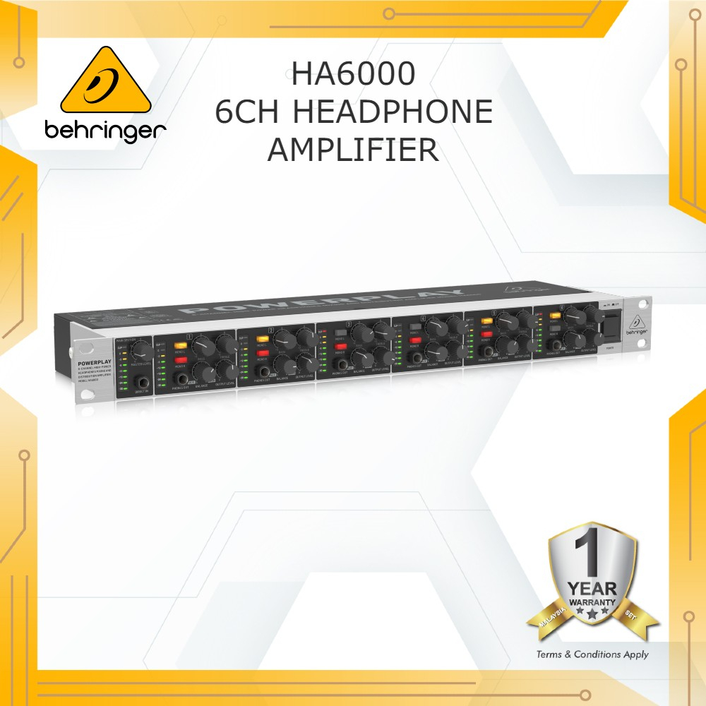 BEHRINGER HA6000 6Channel HighPower Headphones Mixing and