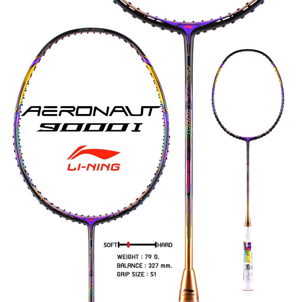 LI-NING AERONAUT 9000I BADMINTON RACKET ( FOC STRING + STRINGING + GRIP ...