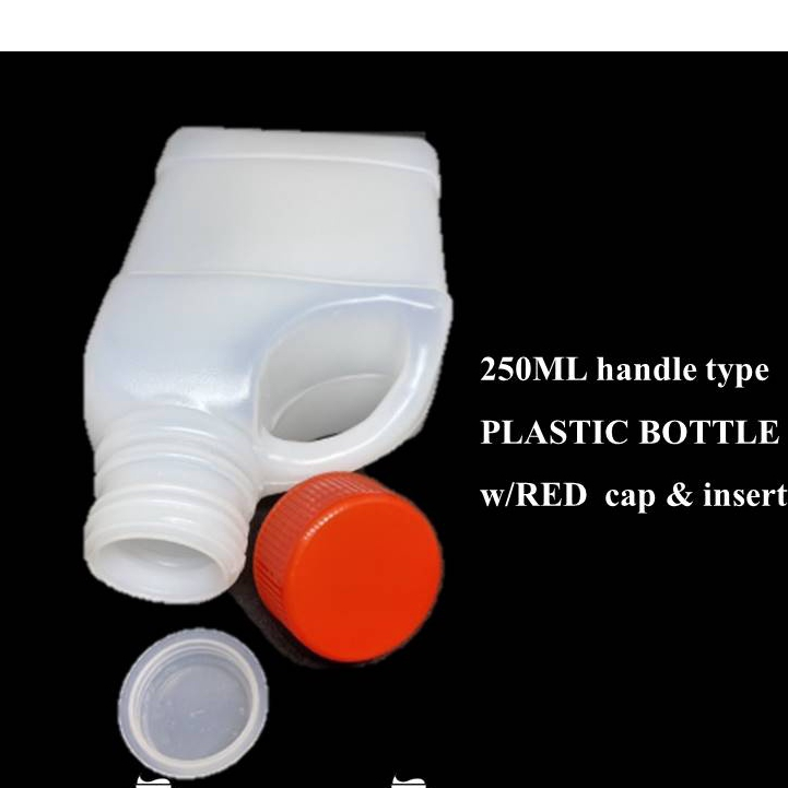 250ML PLASTIC BOTTLE W/RED CAP&INSERT-HANDLE TYPE/SAMPLING BOTTLE/BOTOL ...