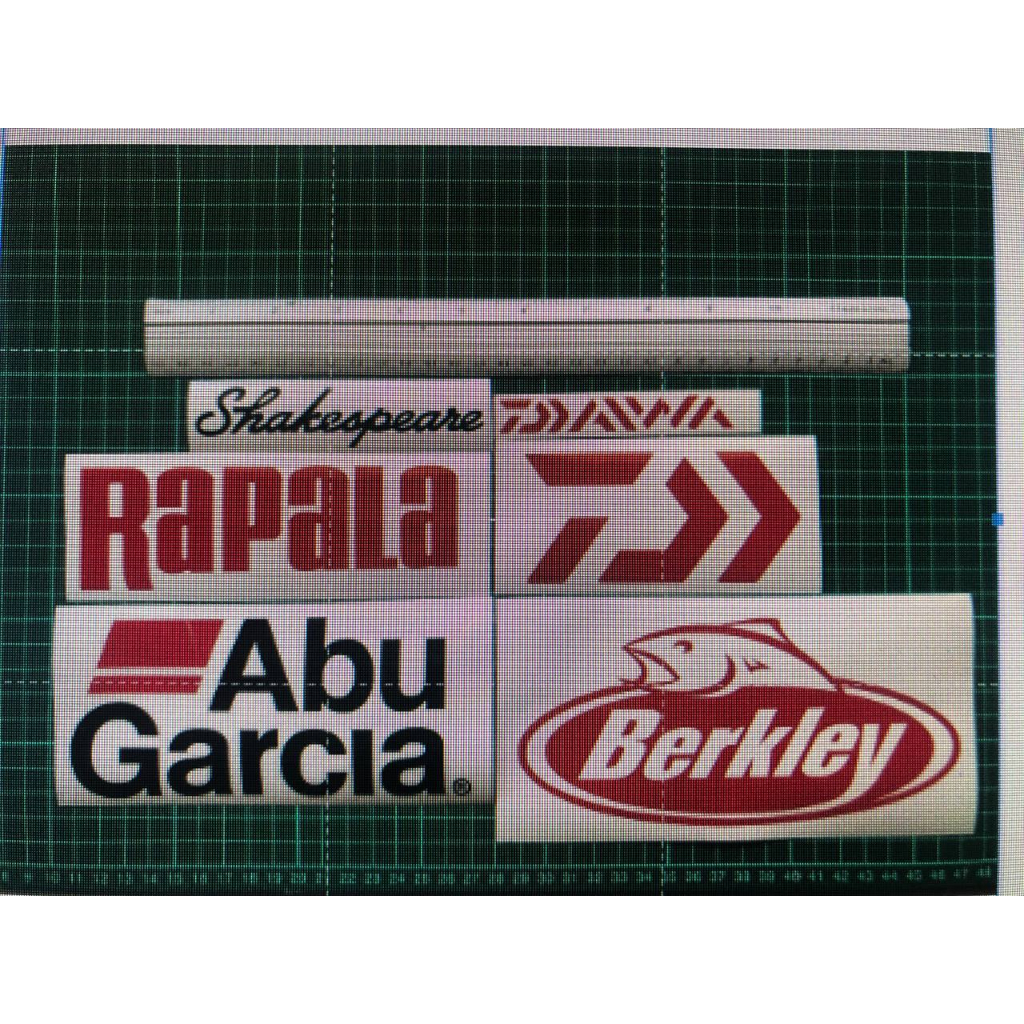 Combo High Quality Fishing Sticker Waterproof Daiwa Berkley Abu Garcia ...