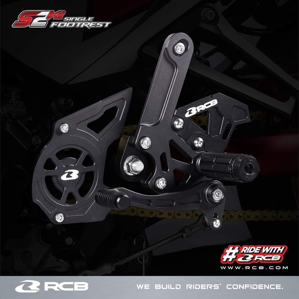 YAMAHA Y15ZR Y16ZR SINGLE RACING FOOTREST RCB S2 V2 BLACK Y15 Y16 S2V2