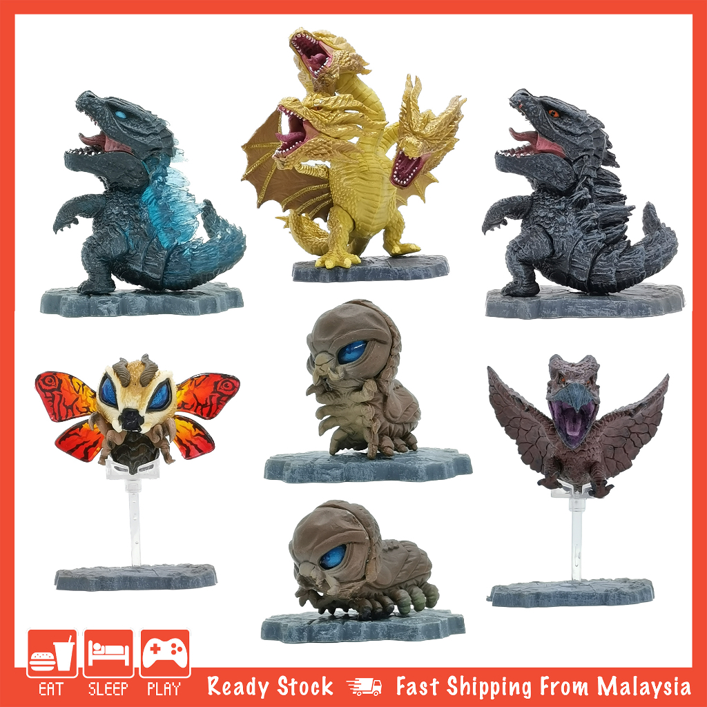 OEM 6cm Chibi Godzilla VS Kong Monster Kaiju Trendmaster Shin Ghidorah ...