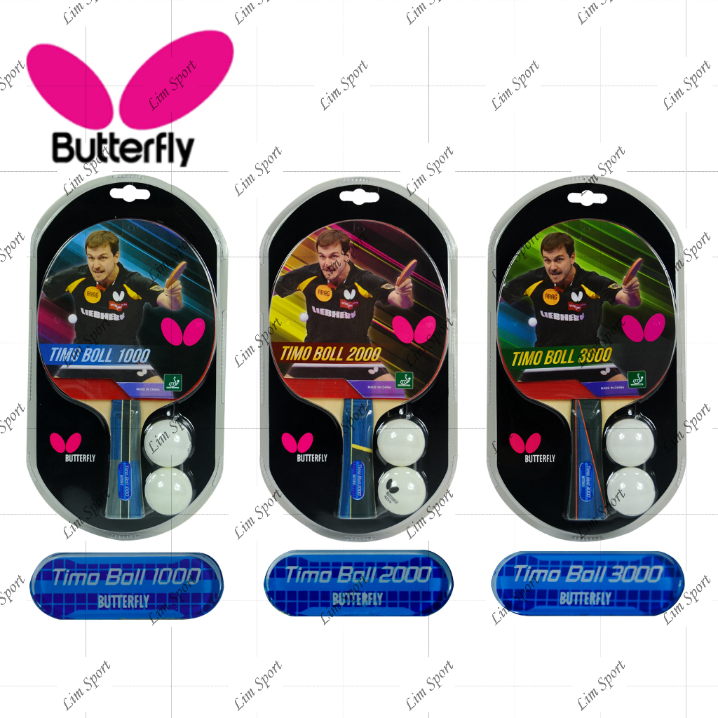 Butterfly Table Tennis Racket Timo boll 1000/2000/3000 with 2 balls