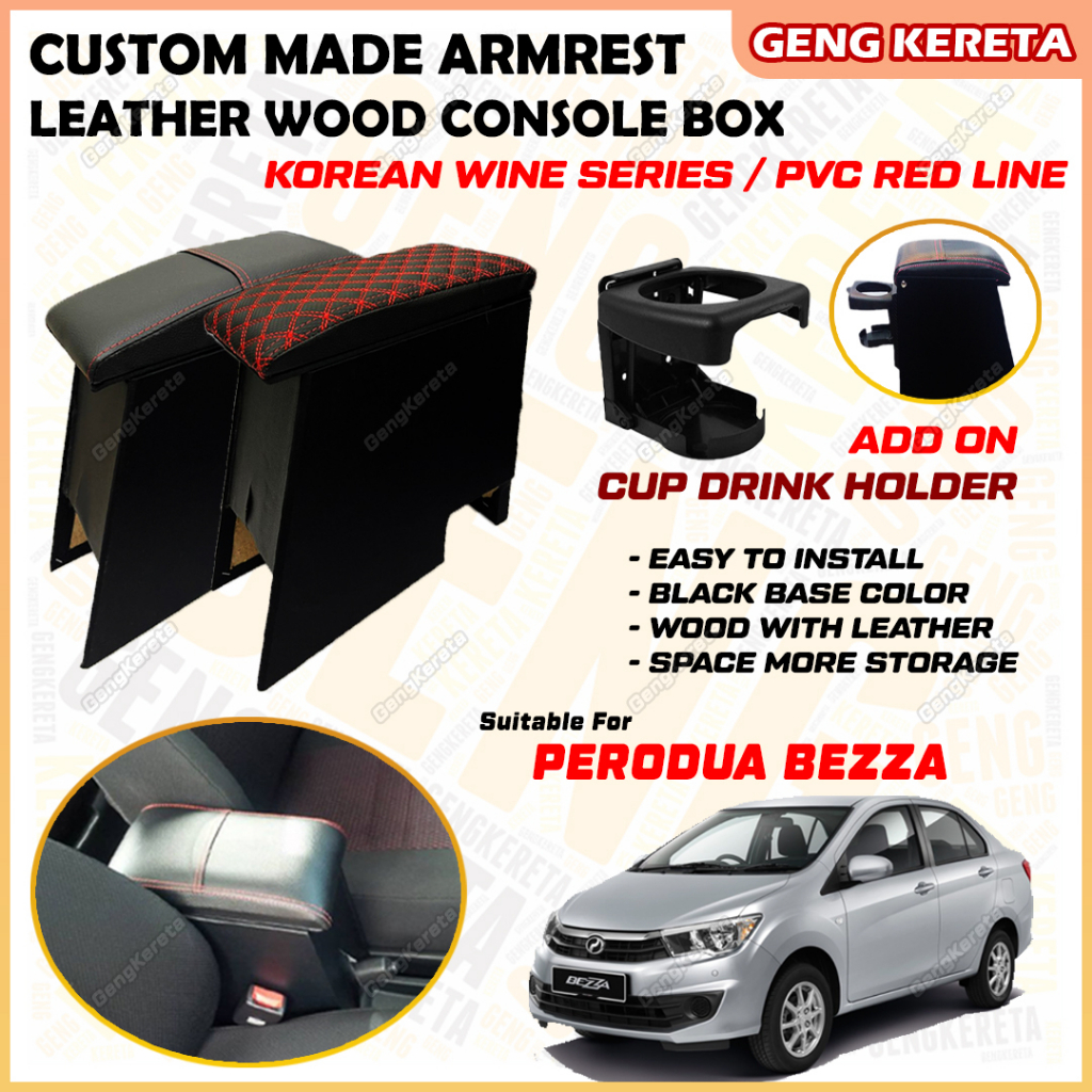 Custom Made Kereta Armrest Leather Wood Car Armrest Letak Tangan PVC ...