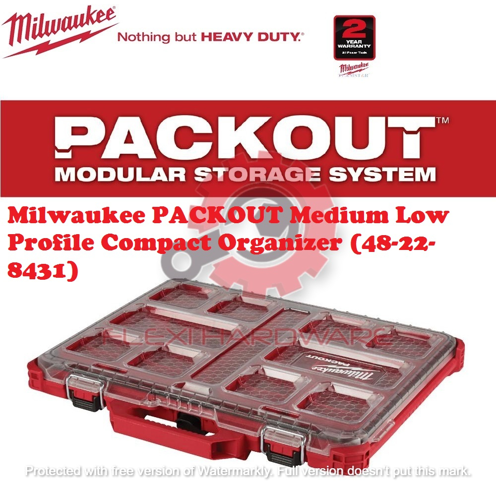 Milwaukee PACKOUT Medium Low Profile Compact Organizer (48-22-8431 ...