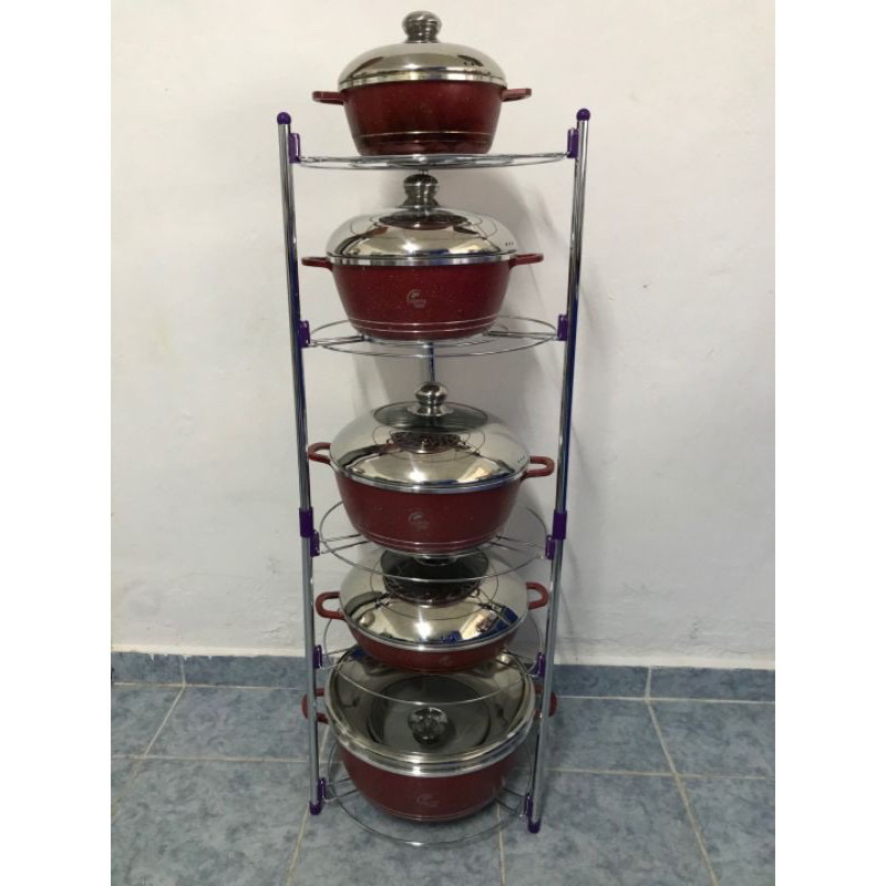 5 layer pan rack/steel wok rack/vision Crock Pot rack/uakeen/Dessini ...