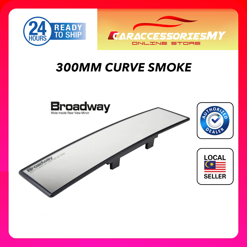 Car rear view flat mirror Universal fit 270mm Broadway Clip on back