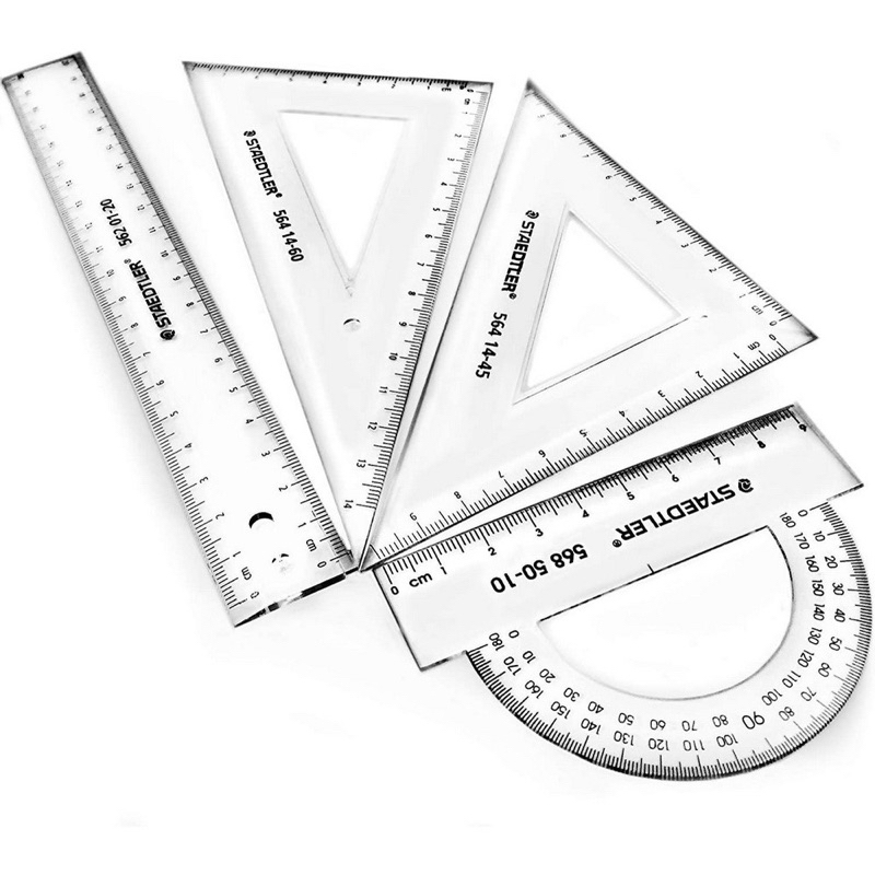 Staedtler Geometry Set Of 4 (569-0 WP4)Include Ruler,Protractor,Set ...