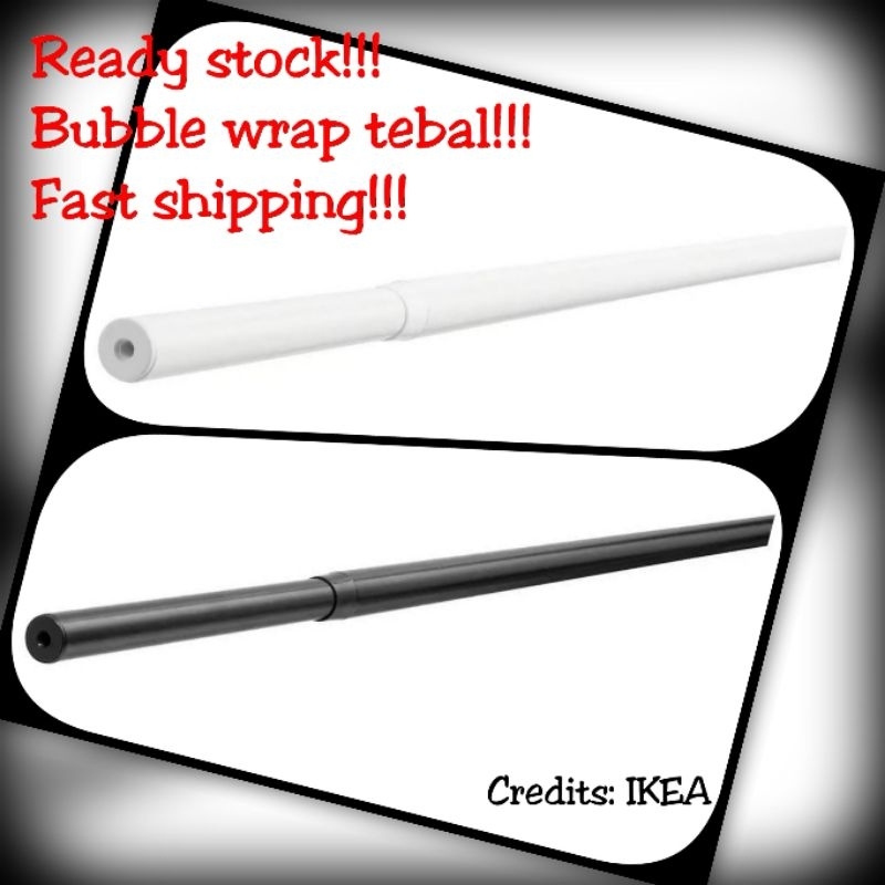 Hot item RACKA & HUGAD Curtain Rod Black/White/Rod/Langsir Hook ...