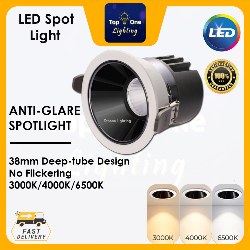 Recessed Spotlight LED Eyeball COB Downlight 3000K/4000K/6500K Anti ...