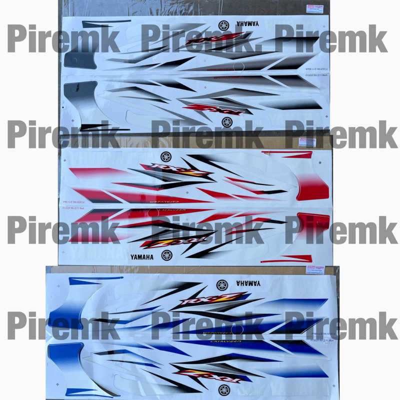 PUTIH MERAH HITAM Moritaka rxz stripe catalyzer model blue white/red ...