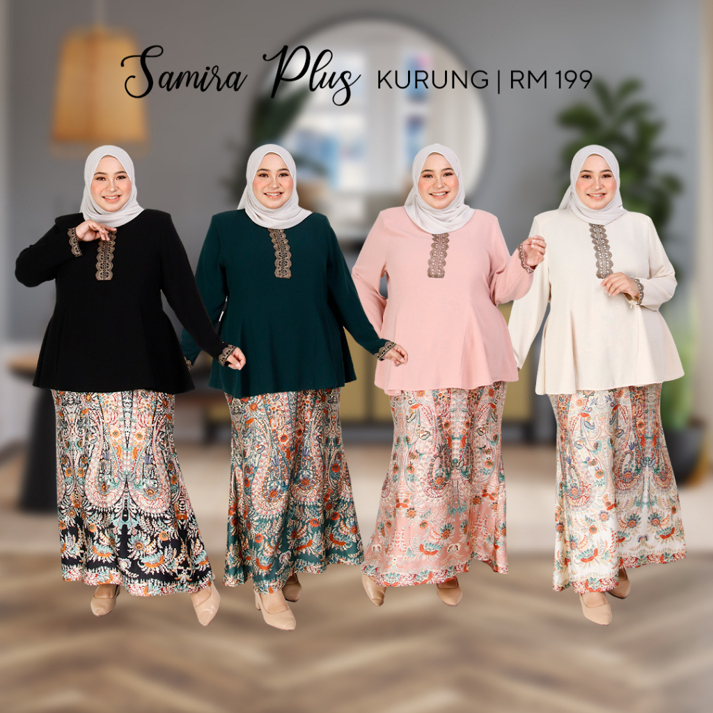 Sentuhan Aidilfitri Samira Plus Size Baju Kurung Jasmina | Shopee ...