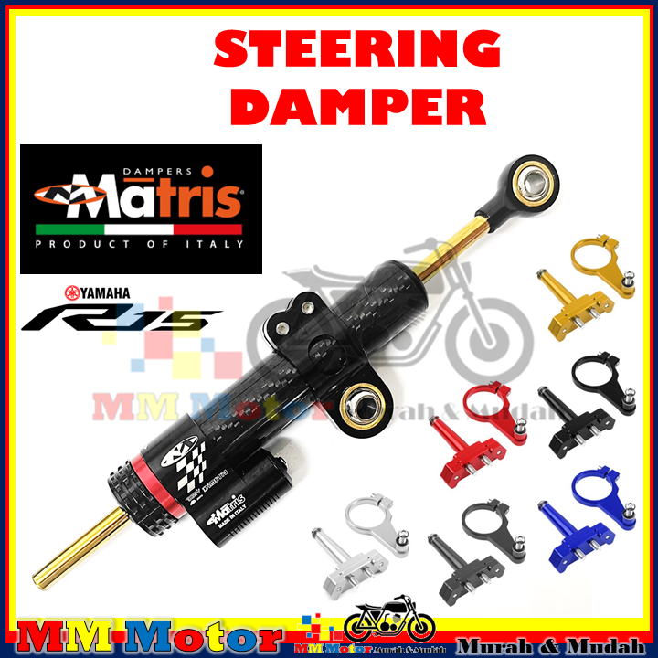 YAMAHA R15 V3 STEERING DAMPER MATRIS ITALY 3D CARBON PREMIUM IMPORT
