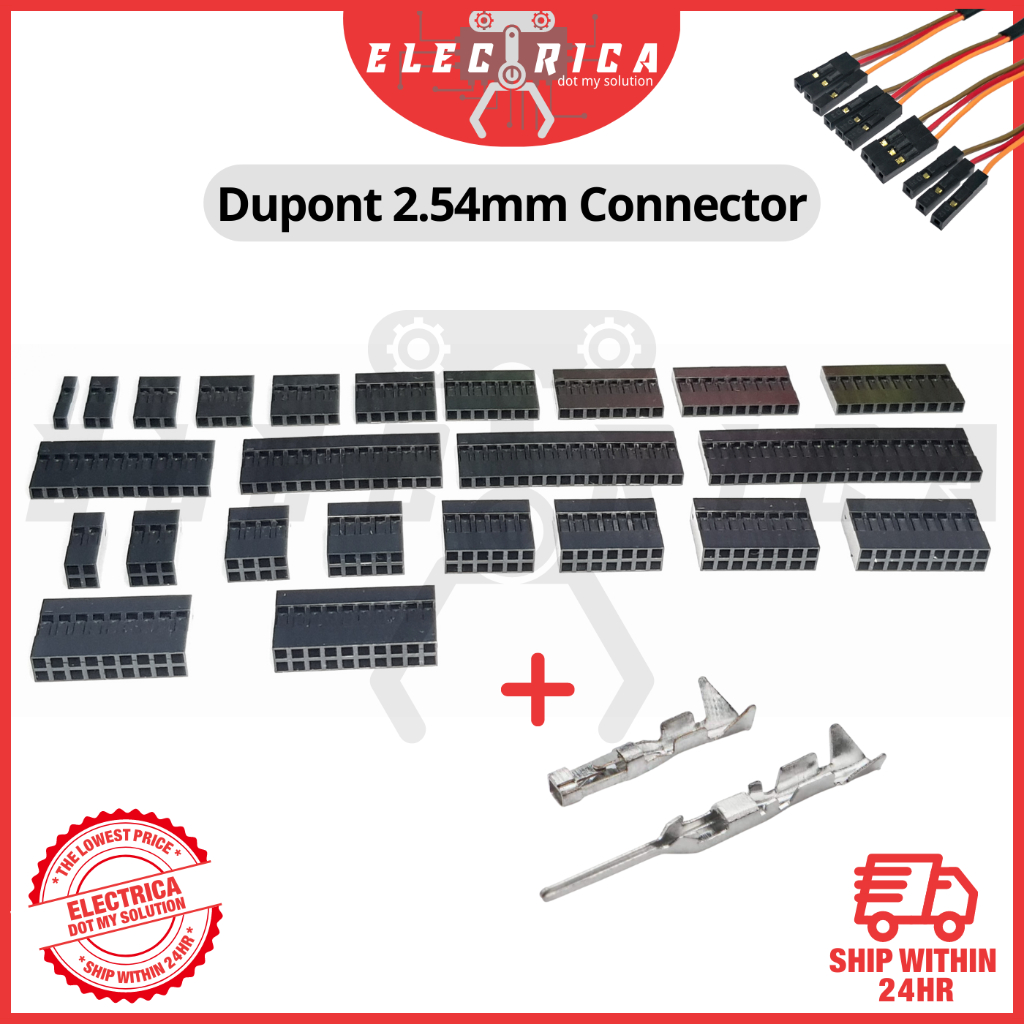 (Housing+Pin) Dupont Head Connector Housing : 2.54 mm (1 pin to 20 pins ...