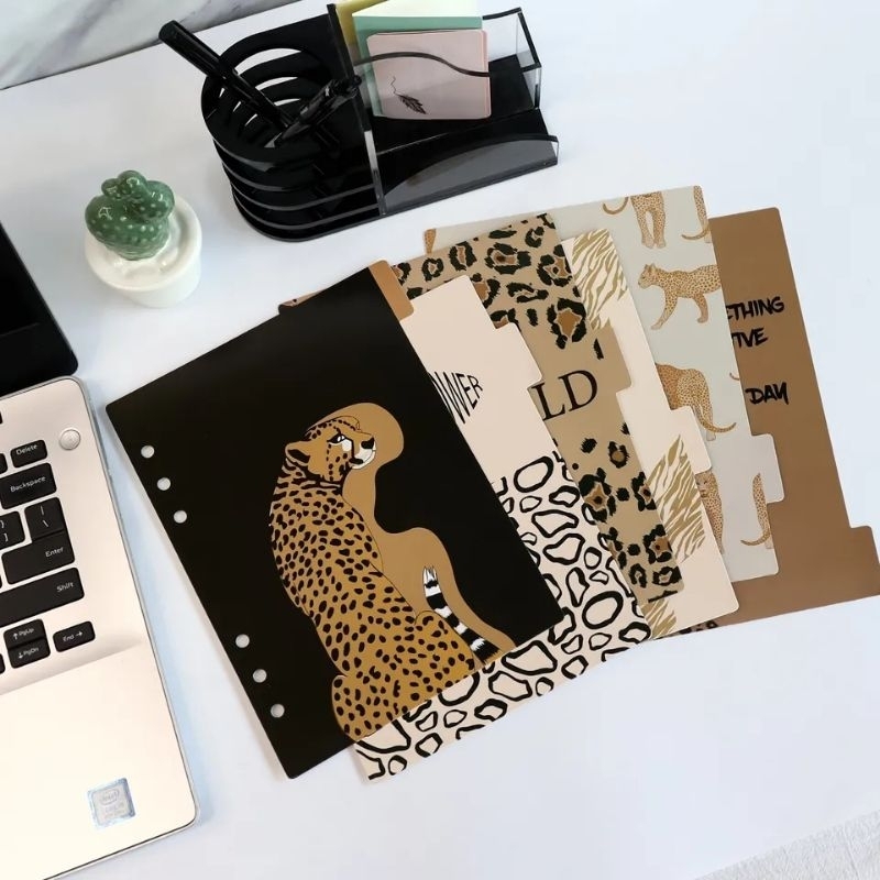 A5 6 PCS LEOPARD DIVIDER DASHBOARD FOR 6 RING PLANNER | Shopee Philippines