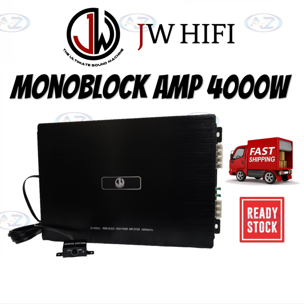 JW HIFI Monoblock Amplifier Car 2 Channel High Power Monblock 4000W