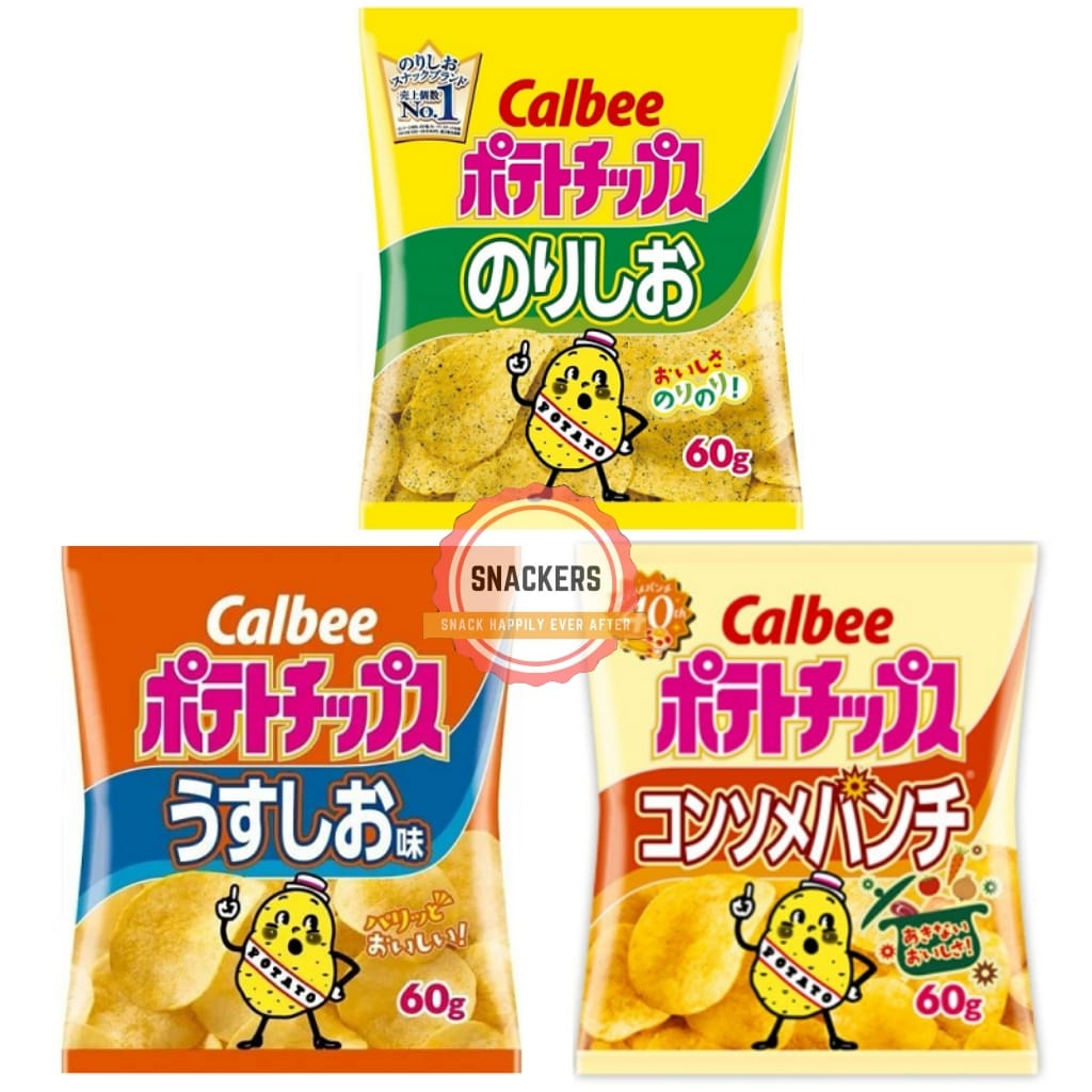 Japan Snacks Calbee Potato Chips Light Shio / Norishio / Consomme