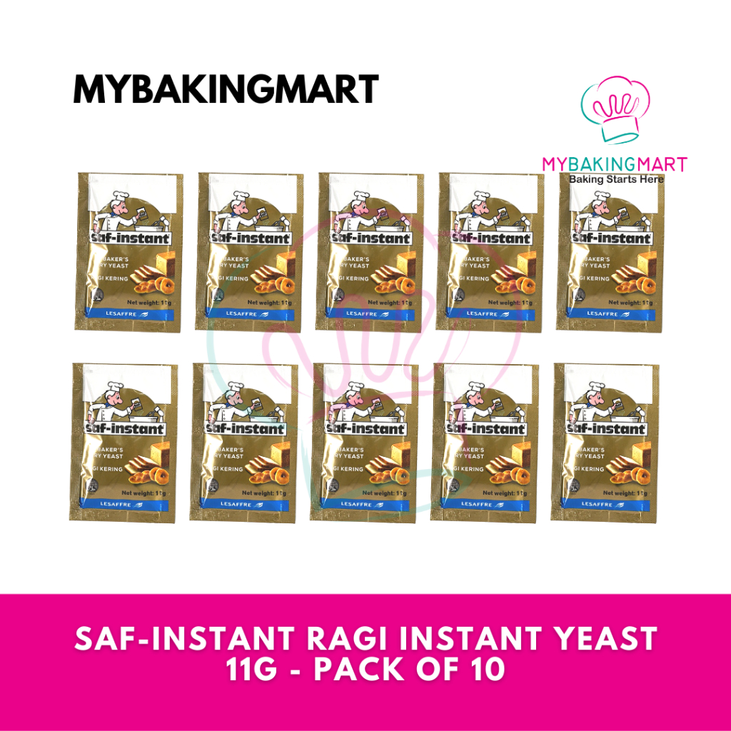Mybakingmart SafInstant Yeast / Halal Yis 11g Sachets Pack of 5