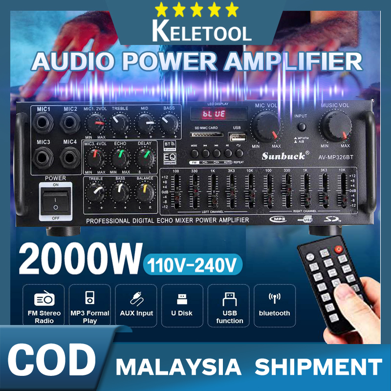 Audio Power Amplifier Sunbuck Karaoke Home Theater speaker bluetooth