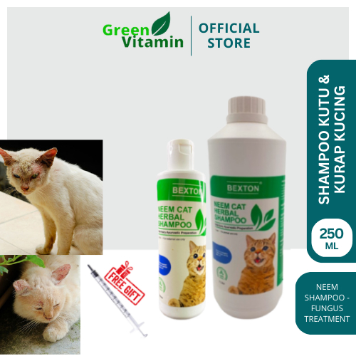 Neem Shampoo Anti Flea Kulat Cat Parasite Ringworm 100 Organic Happy