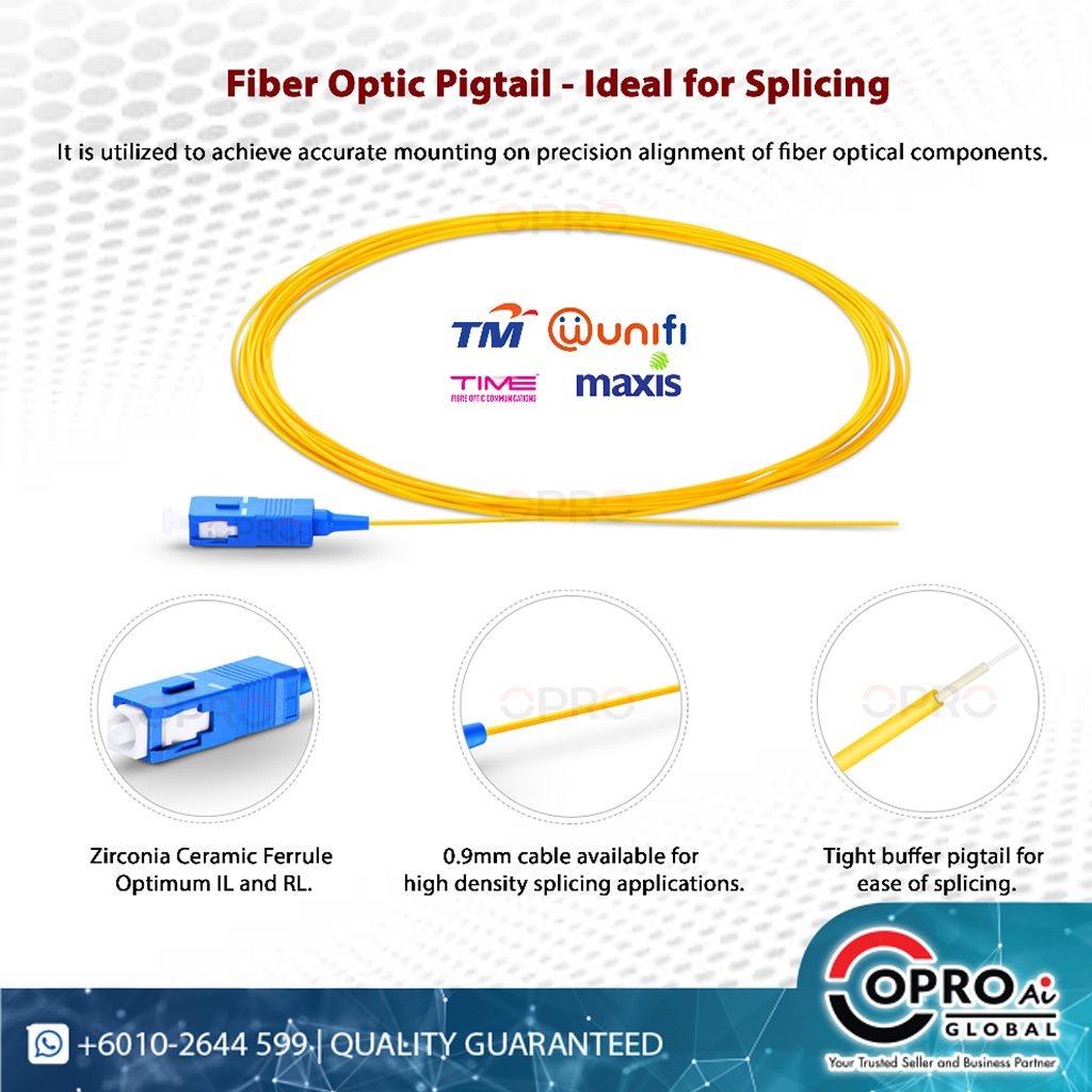 TM Test-Passed SC Simplex Singlemode Multimode Fiber Optic Pigtail 0 ...