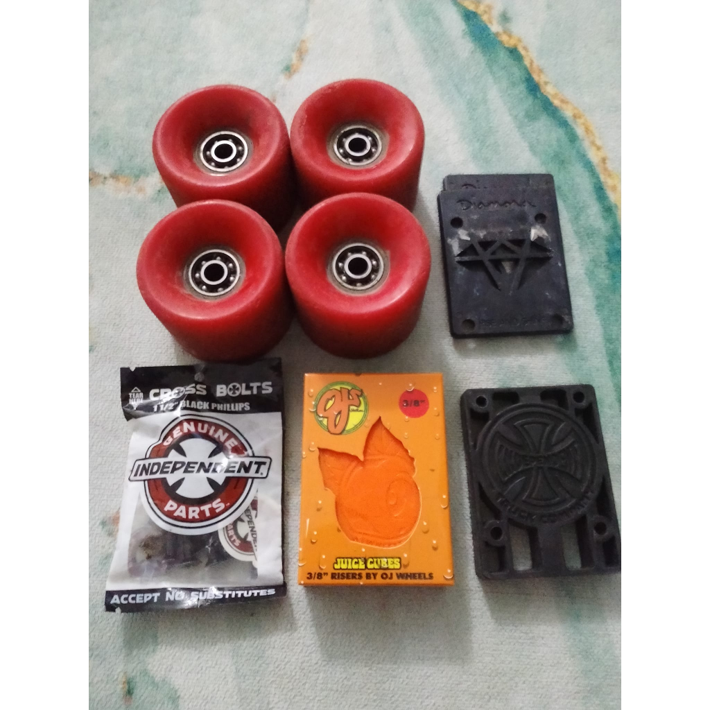 Amphetamine ABEC 5 Bearings Skateboard 1/8 Ruber Riser Pads Spacers 1.25 Ha - Foto 3