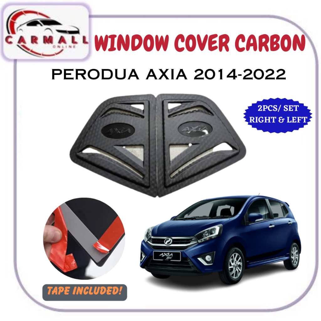 Perodua Axia 2014-2022 Triangle Window Cover Carbon (2Pcs/Set) | Shopee ...